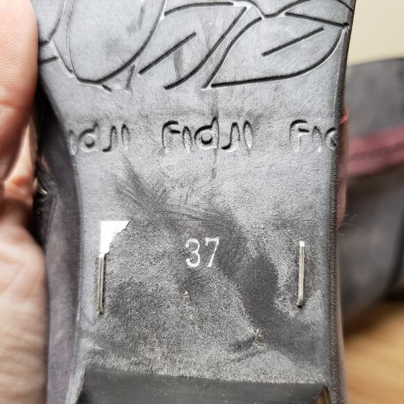 Fidji Women's 37 Pleated Multicolor Ankle Boot Purple Maroon Stripe Comfort Zip - Picture 7 of 9